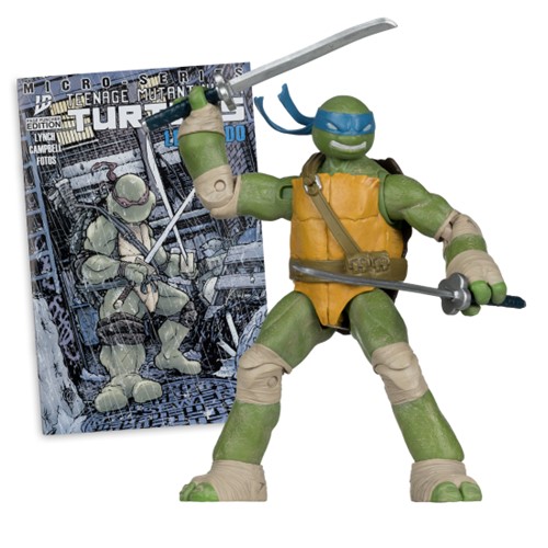 Figurine articulée Leonardo 5"" des Tortues Ninja (Page Punchers) avec bande dessinée