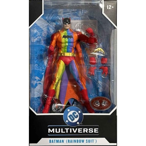 DC Multiverse Detective Comics #241 6 Inch Action Figure Exclusive - Batman Rainbow Suit Red Platinu
