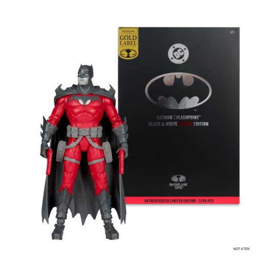 DC Multiverse Batman (Flashpoint) Black & White Accent Edition Gold Label 7-Inch Action Figure
