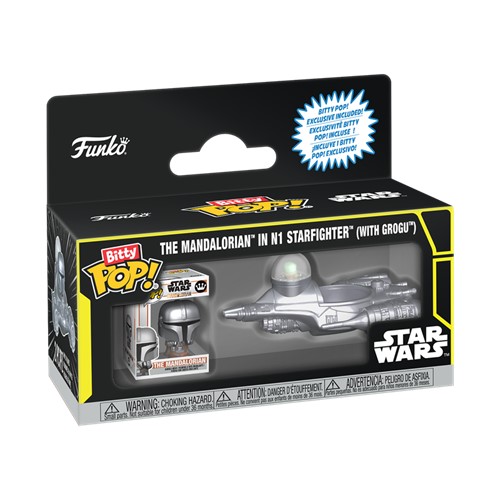 Bitty POP! Rides The Mandalorian in N1 Starfighter (with Grogu)