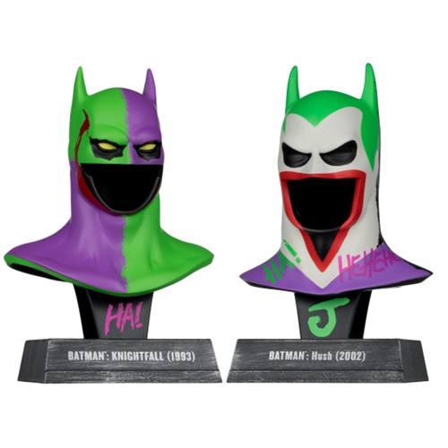 DC Direct Batman Knightfall and Hush (Jokerized) Gold Label 2 Pack 1:3 Scale Cowl Replicas