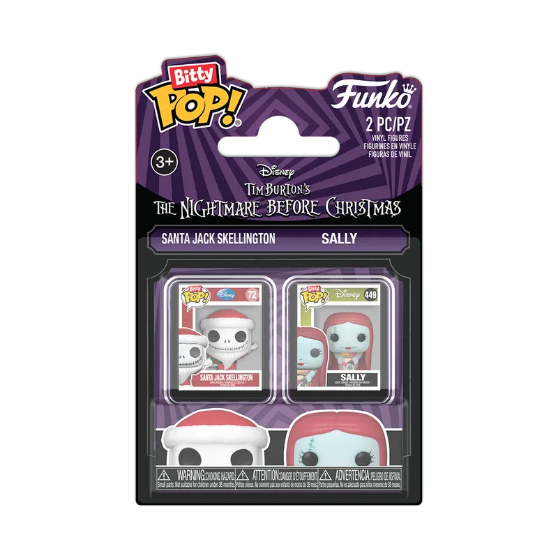 Bitty POP! Santa Jack Skellington & Sally 2-Pack
