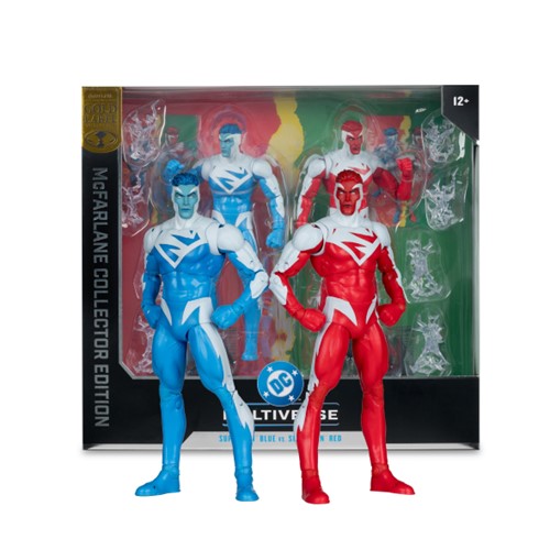 DC Multiverse Superman Blue VS Superman Red Gold Label McFarlane Collector Edition