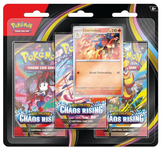 Pokemon Trading Card Game: Mega Evolution Chaos Rising 3 Pack Booster (Français)