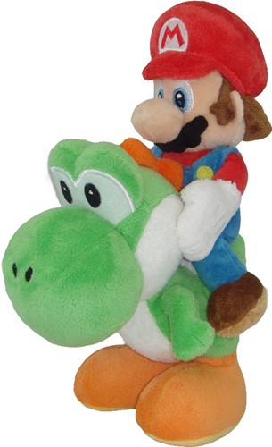 Peluche Mario chevauchant Yoshi de 20 cm