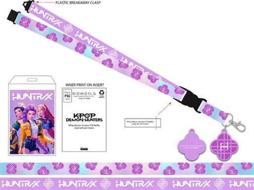 KPOP Demon Hunters Huntrix Teal Purple Lanyard
