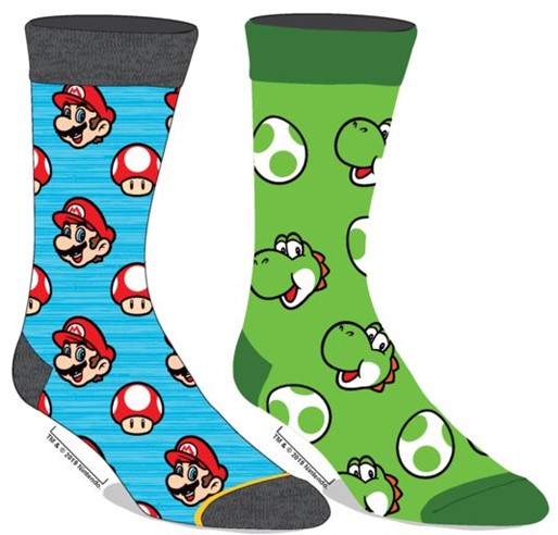 Super Mario and Yoshi Socks 2-Pack