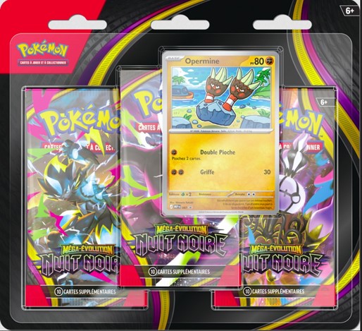Pokemon Trading Card Game: Mega Evolution Pitch Black 3 Pack Booster (Français)