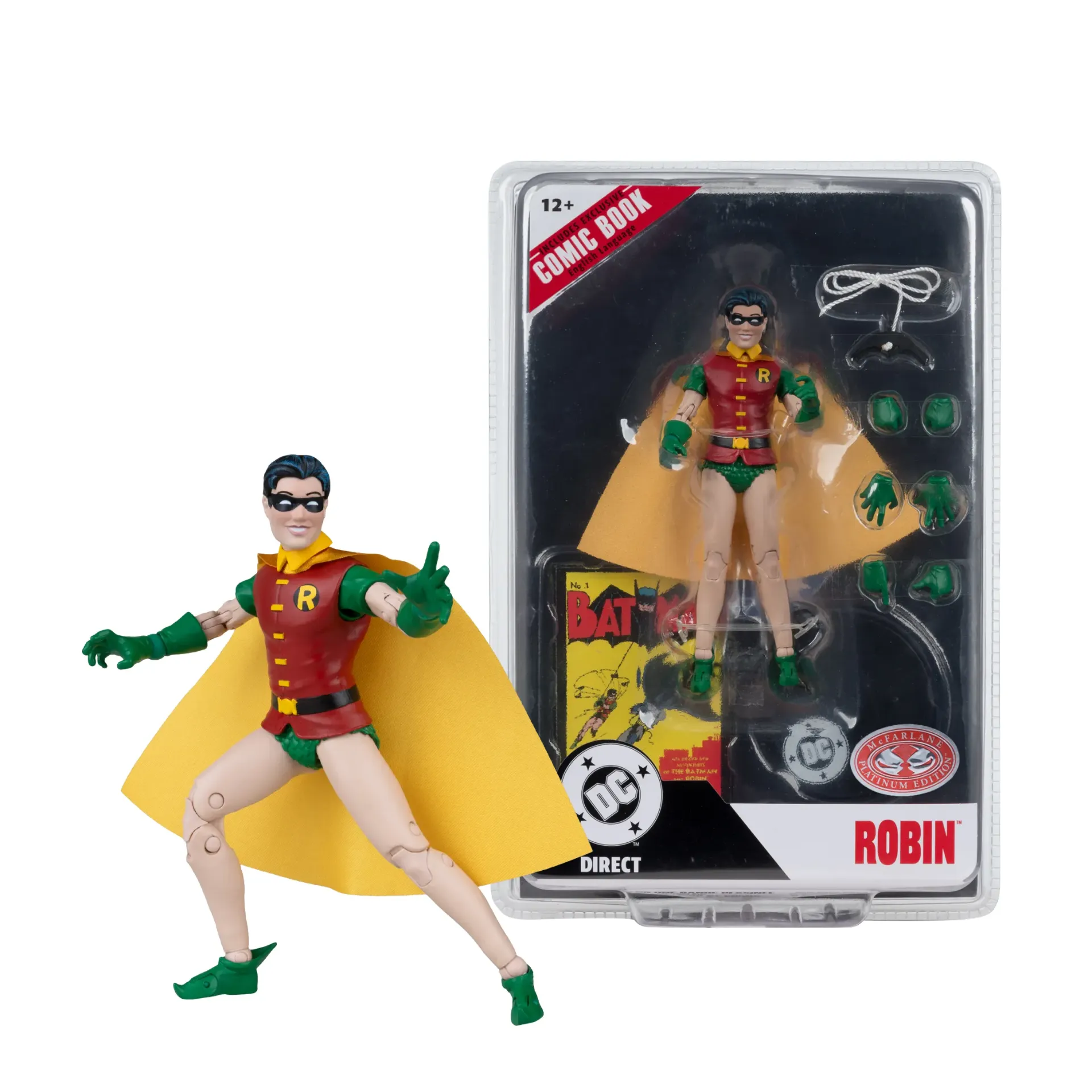 DC Direct Page Punchers Robin Dick Grayson (Batman #1) 7-Inch Action Figure with Comic McFarlane Toys (Red Platinum Edition) - EB Games Canada Exclusive!