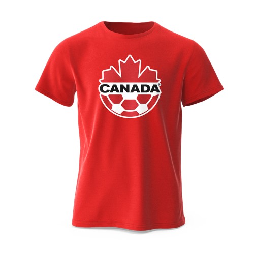 T-shirt rouge Maison du soccer jeunesse Canada