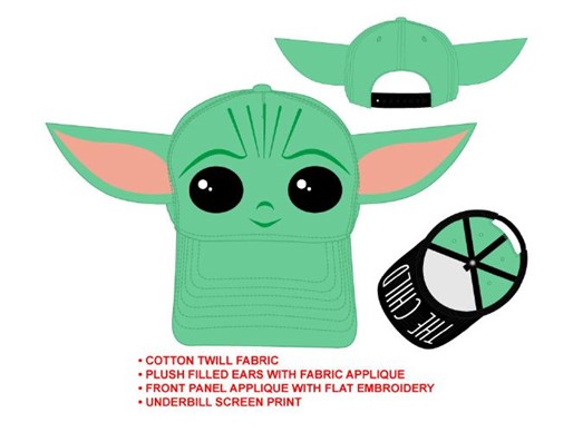 Star Wars Grogu l'Enfant avec casquette à oreilles