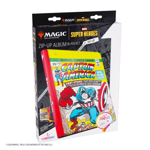 MTG: Marvel Super Heroes Captain America Zip-Up 18-Pocket Album