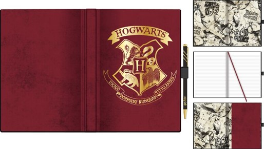 Harry Potter Hogwarts Crest Hardcover Journal with Pen