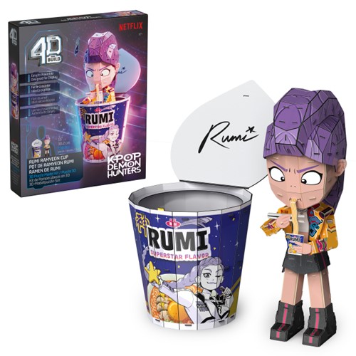 4D Build KPOP Demon Hunters Rumi in Ramyeon Cup 3D Puzzle Model Kit