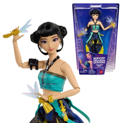 K-pop Demon Hunters HUNTR/X Zoey Fashion Doll in Removable Look With Themed Movie Accessories