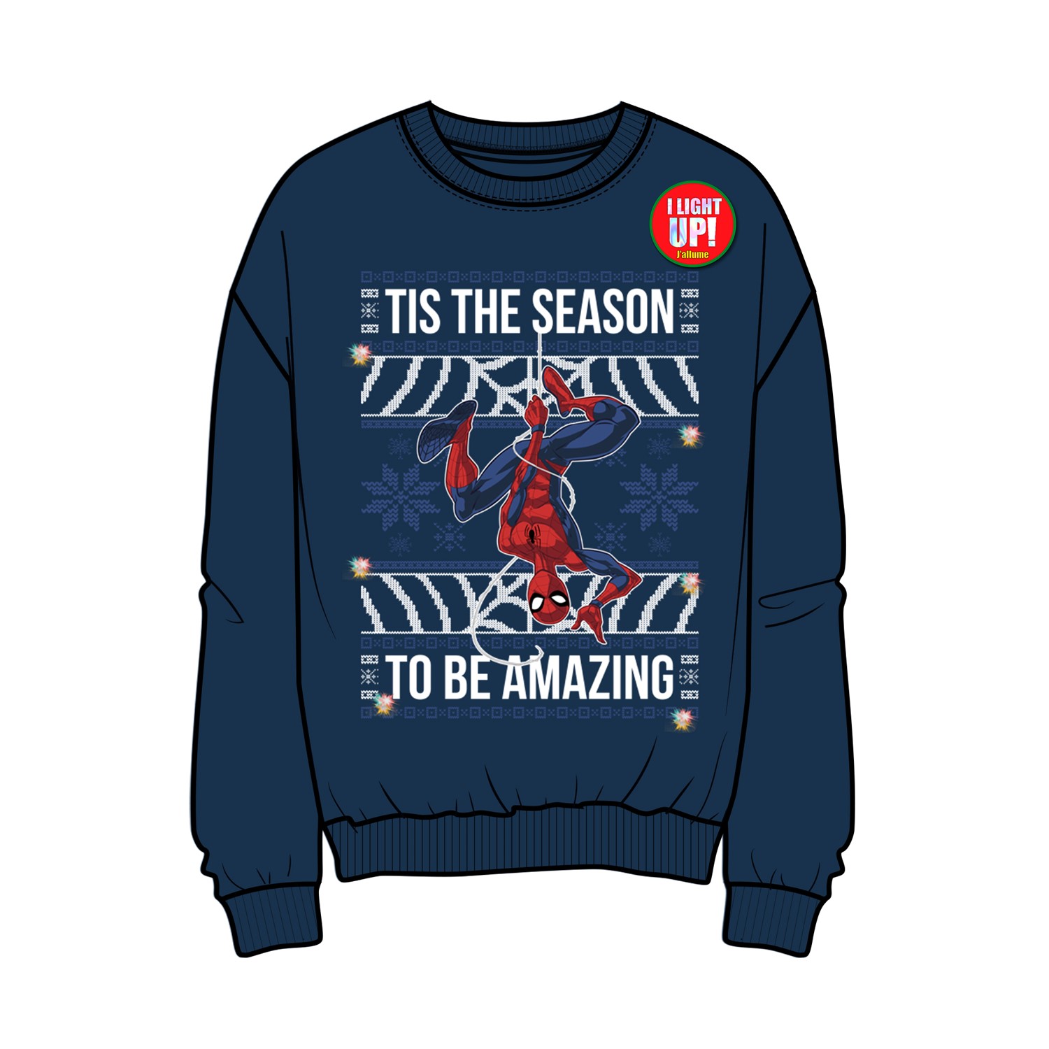 Spider-Man Light up Pull de Noël - P