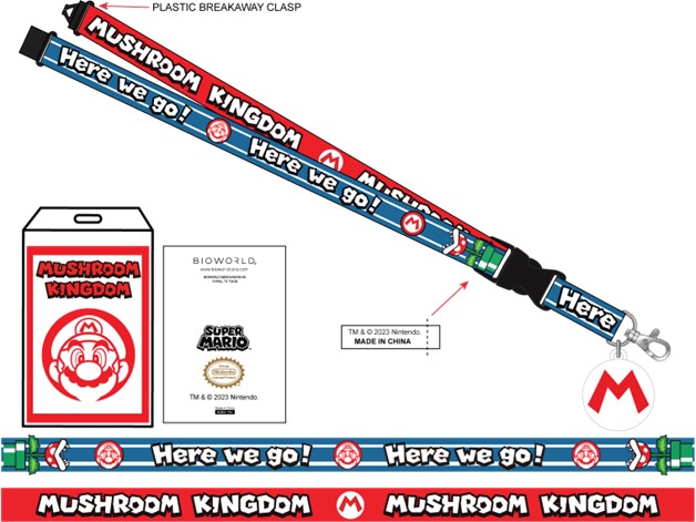 Super Mario Lanyard with Charm