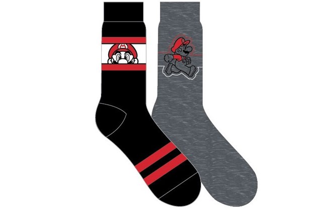 Mario Black & Grey Socks 2 pack