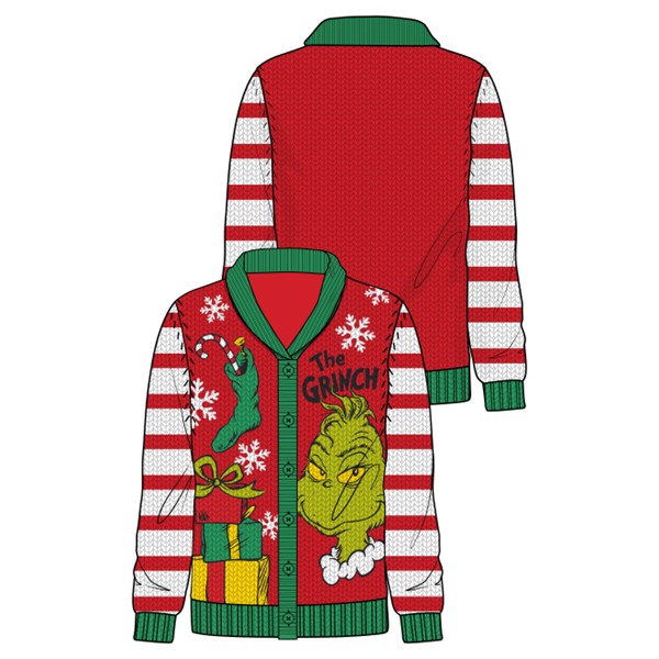 Le cardigan des fêtes Grinch - P