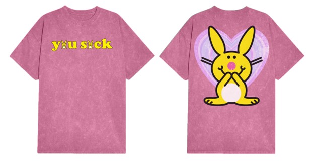 T-shirt rose Happy Bunny You Suck - P