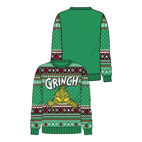Pull de Noël Peeping Grinch Vert - TTG