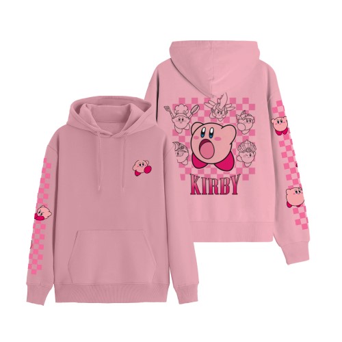 Sweat à capuche Kirby carreaux roses - P