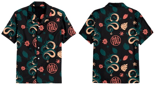 Chemise boutonnée tissée à motif floral Dragon Ball Z - P