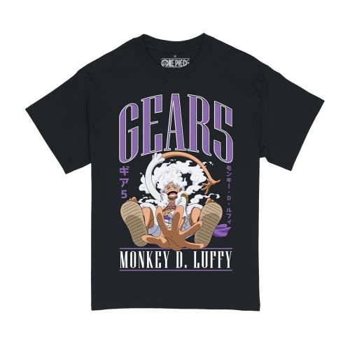 T-shirt noir One Piece Gear 5 Monkey D. Luffy - P