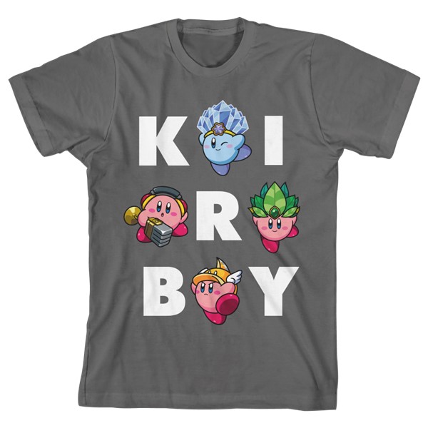 Kids Kirby T-Shirt on Charcoal - P