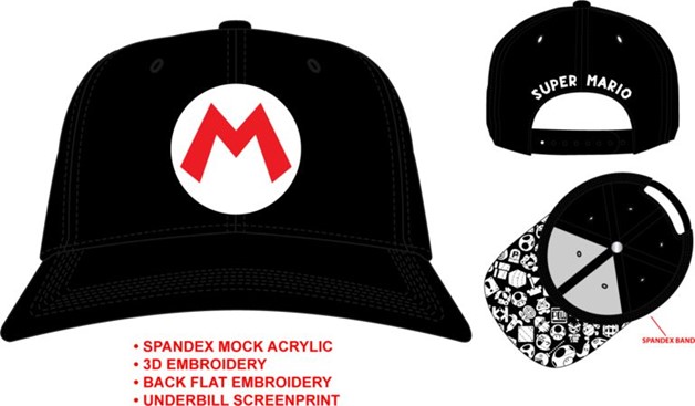 Supermario Snapback Stretch Pre Curve Snapback Hat