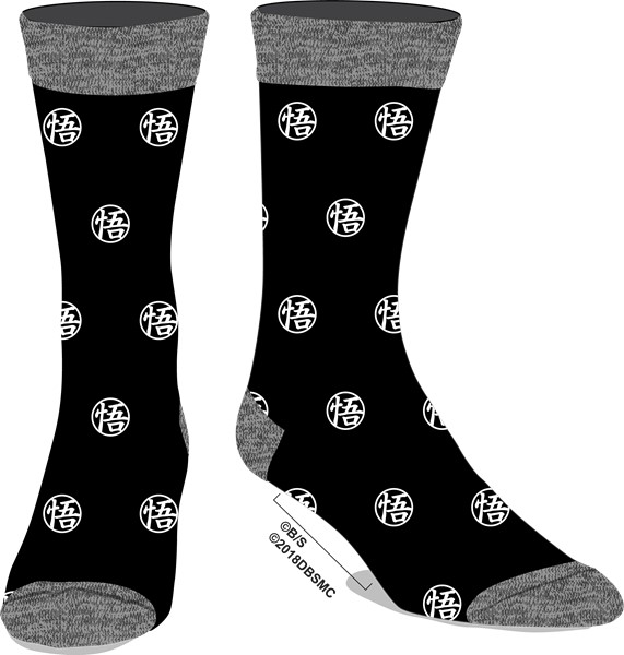 Dragon Ball Z All Over Print Noir Gris Crew Chaussette