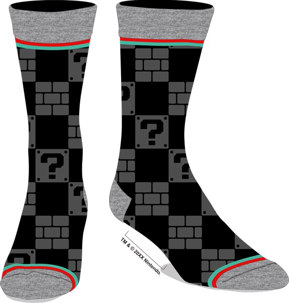 Super Mario Blocks Crew Socks