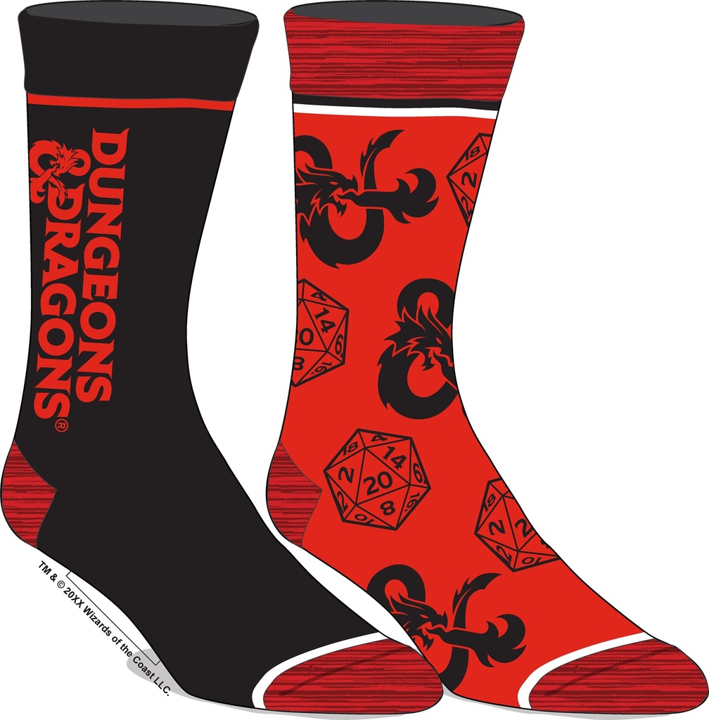 Lot de 2 paires de chaussettes Dungeons & Dragons