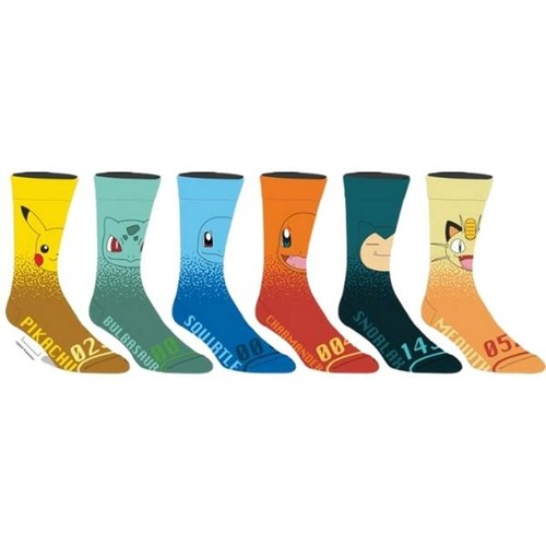 Lot de 6 Pokémon numérotés Chaussettes