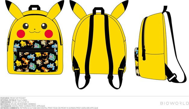 Mini sac à dos Pikachu avec oreilles