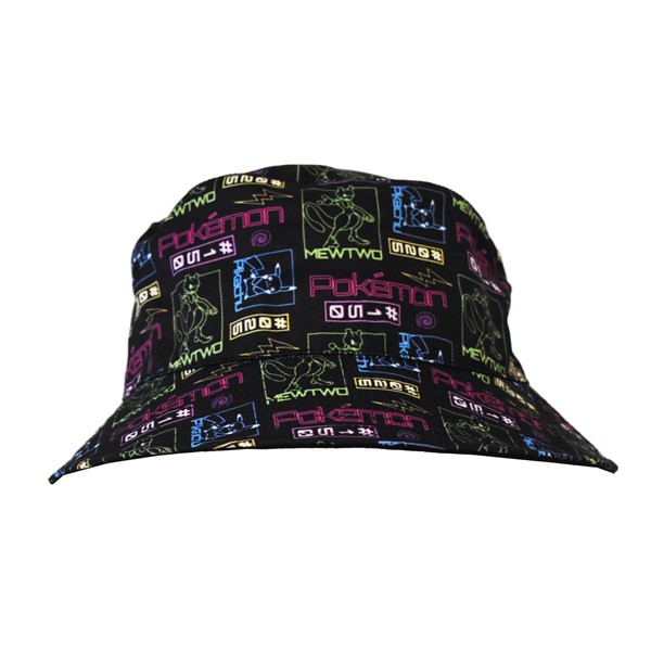 Pokemon Black Neon Bucket Hat