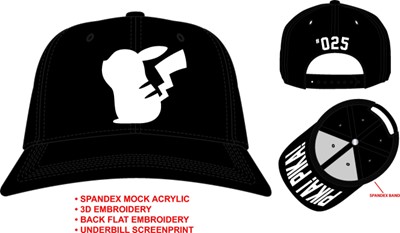 Pikachu Black And White Snapback