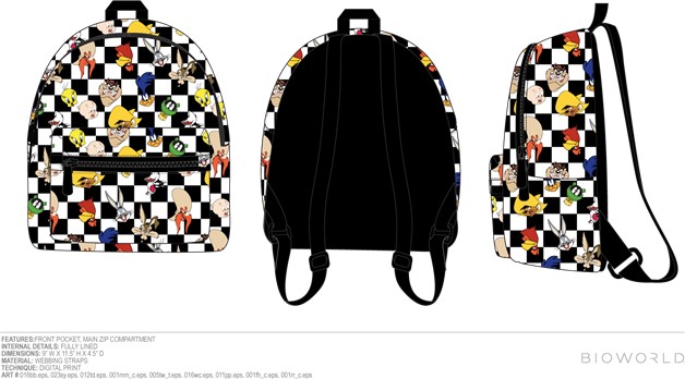 Mini sac à dos à carreaux Looney Tunes