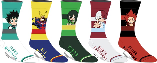 My Hero Academia 5pk Crew Assorted Socks