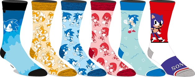 Sonic Lot de 6 paires de chaussettes assorties