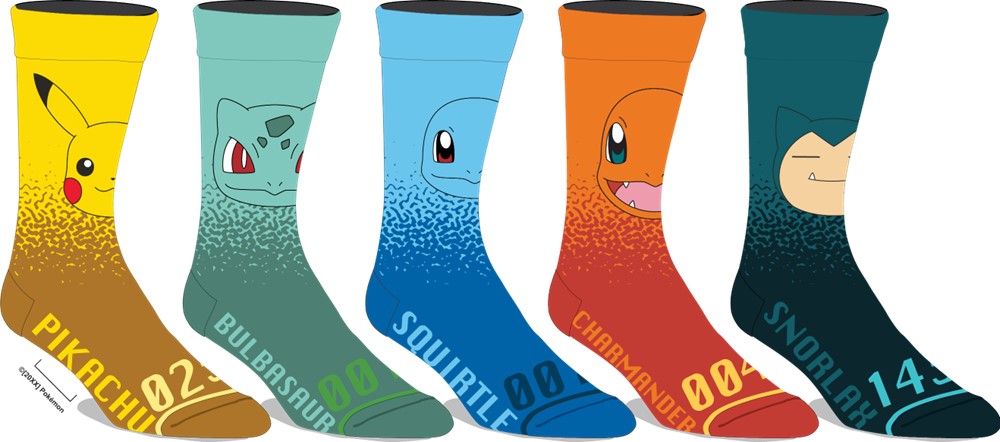 Pokemon Lot de 5 paires de chaussettes dégradées