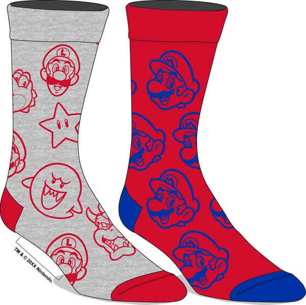 Super Mario Mens Socks 2 Pack