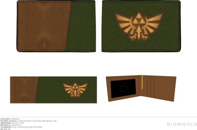 Legend Of Zelda Green Brown Hyrule Wallet