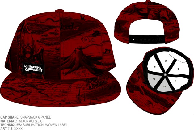 Dungeons & Dragons AOP Casquette Snapback Rouge