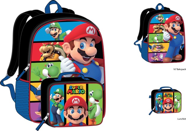 Super Mario Kids Backpack with Lunch Bag