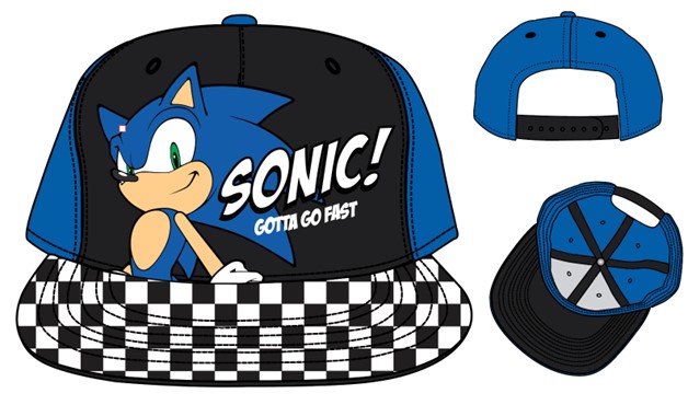 Sonic Checkered Print Snapback Hat