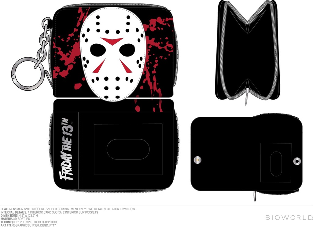 Vendredi 13: Portefeuille à deux volets Jason Mask