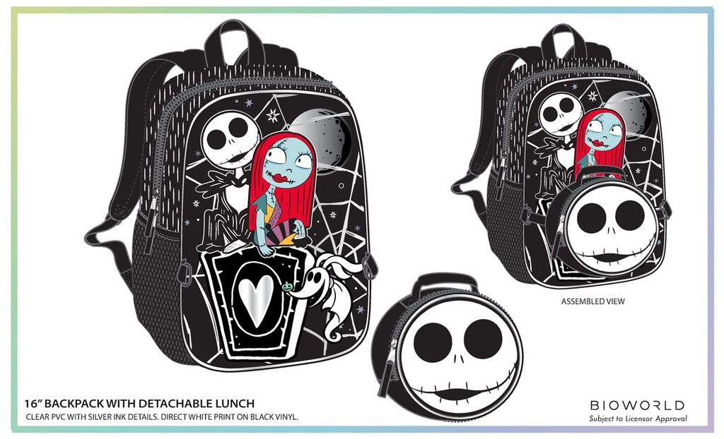The Nightmare Before Christmas: Jack & Sally 16 Backpack w/Lunch bag