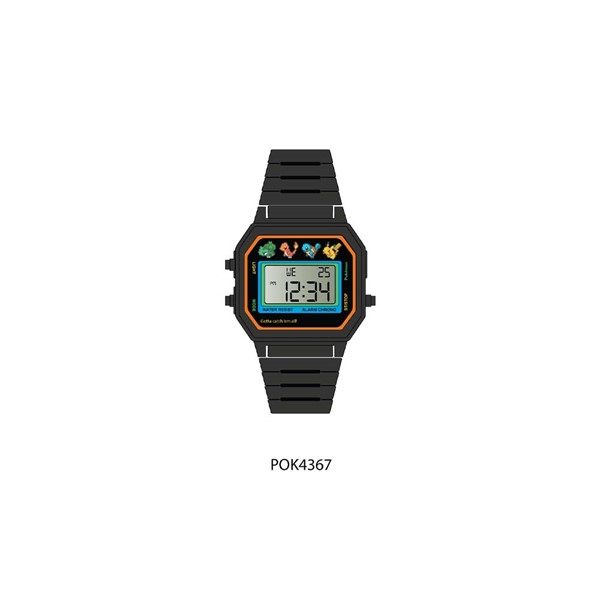 Montre Pokemon Starter LCD en silicone noir