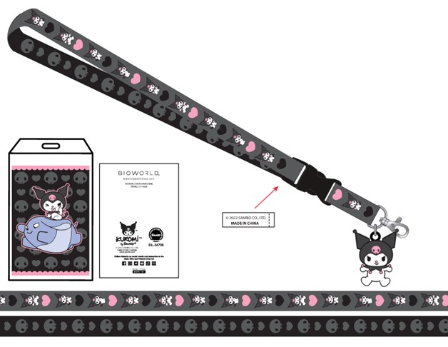 Kuromi Lanyard with Charm